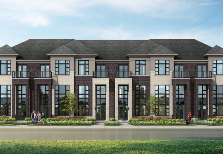 Woodbine Parkside Homes Exterior Front View of Townhome Units