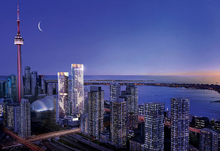 Concord Canada House 2 Towers at Dusk