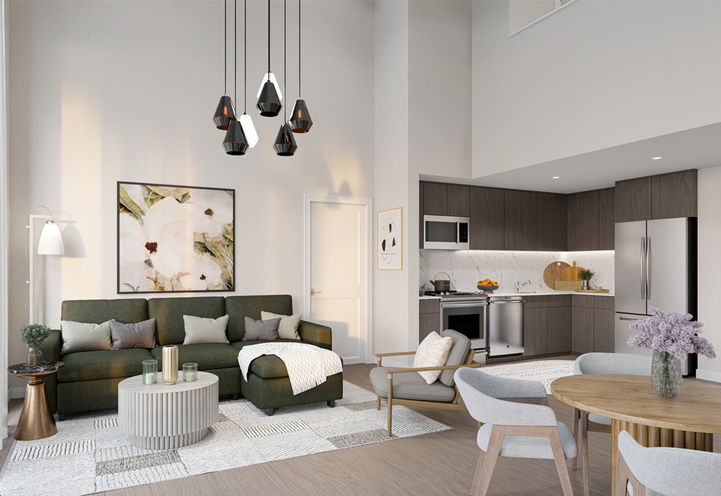 The Markdale Towns Open Concept Interiors - Kitchen & Living Space