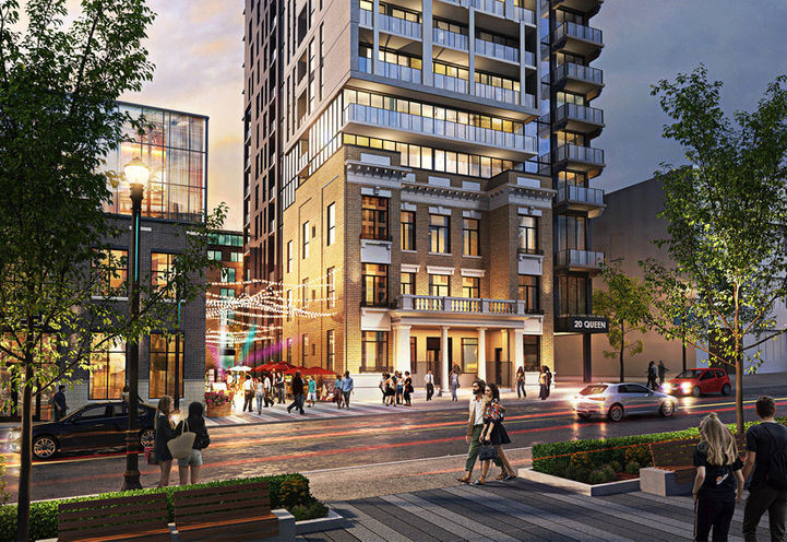 Q Condos Street Level Exterior View