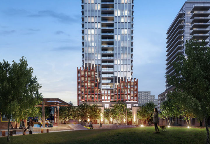 The Frederick Condos Streetscape Pedestrian Walkway