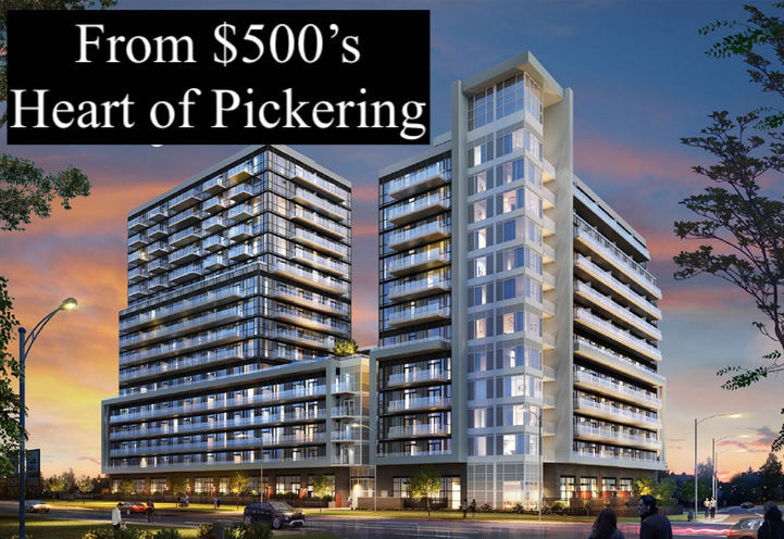 黄昏时分的 Highmark Condos 外观