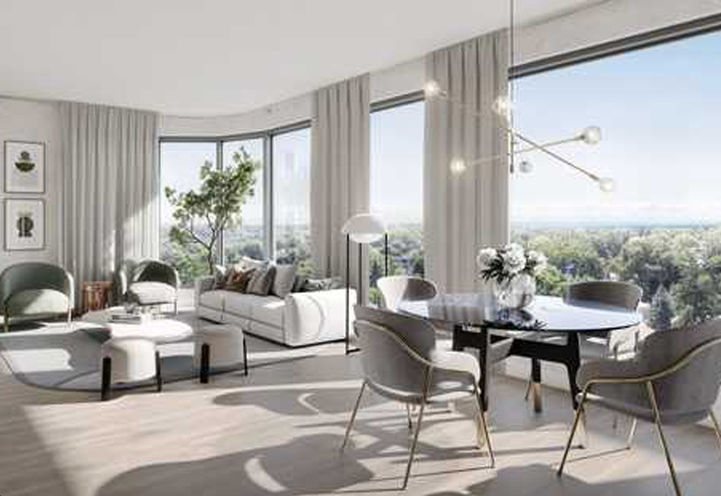 Birch Condos at Lakeview Village Lower Level Kitchen with Island