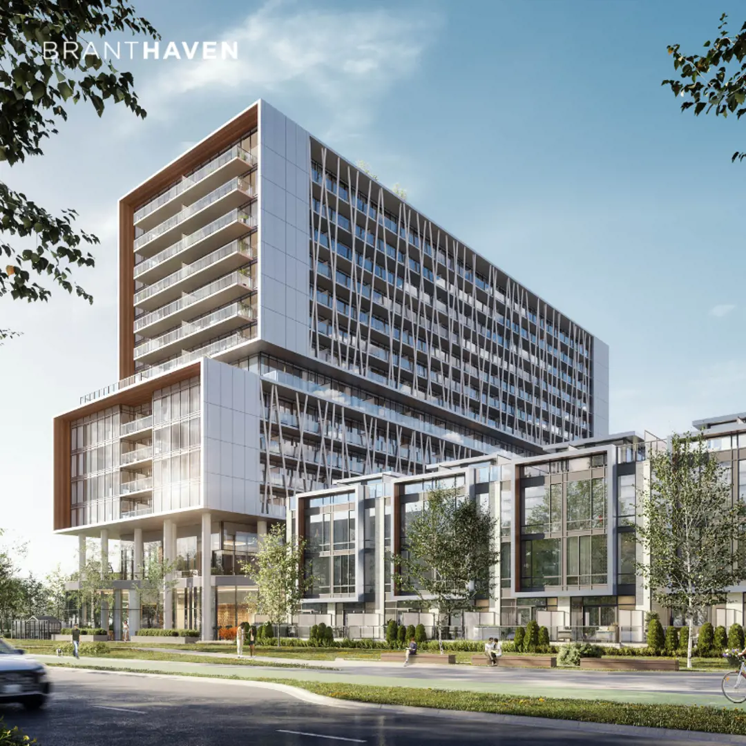 Exterior photo of Birch Condos & Towns at Lakeview Village