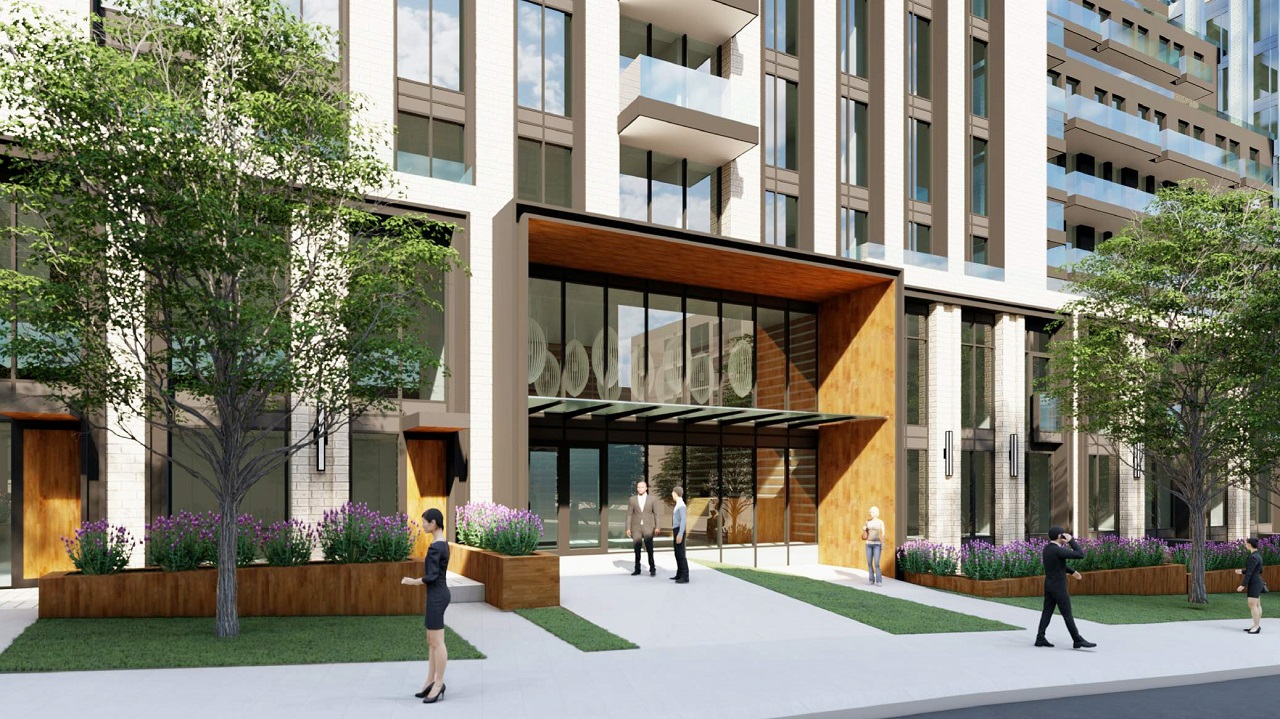 Previous Plan, Looking south to 63-91 Montclair, designed by IBI Group for Parallax Investment Corporation 