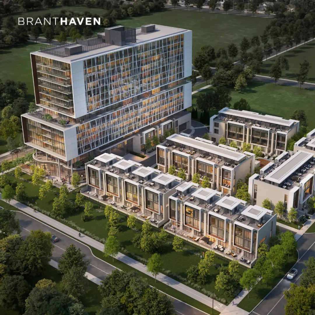 Exterior photo of Birch Condos & Towns at Lakeview Village