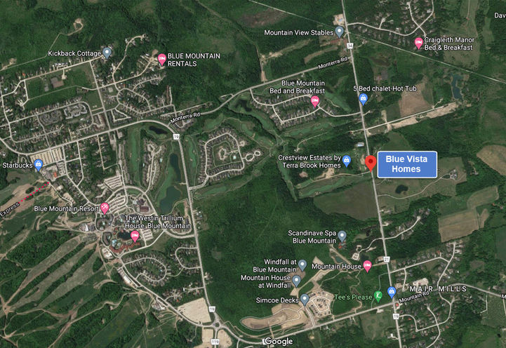 Blue Vista Homes Location at Collingwood