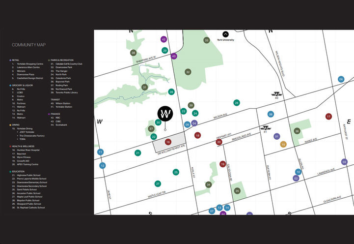 Wilson West Condos Community Map of Nearby Amenities
