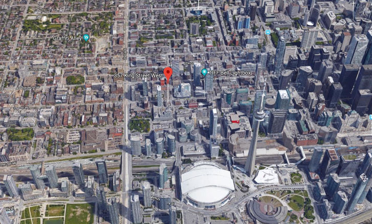 Aerial view of 357 King West Condos