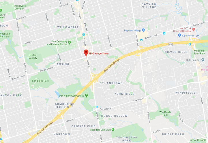 Planned Location of upcoming 4800 Yonge Street Condos