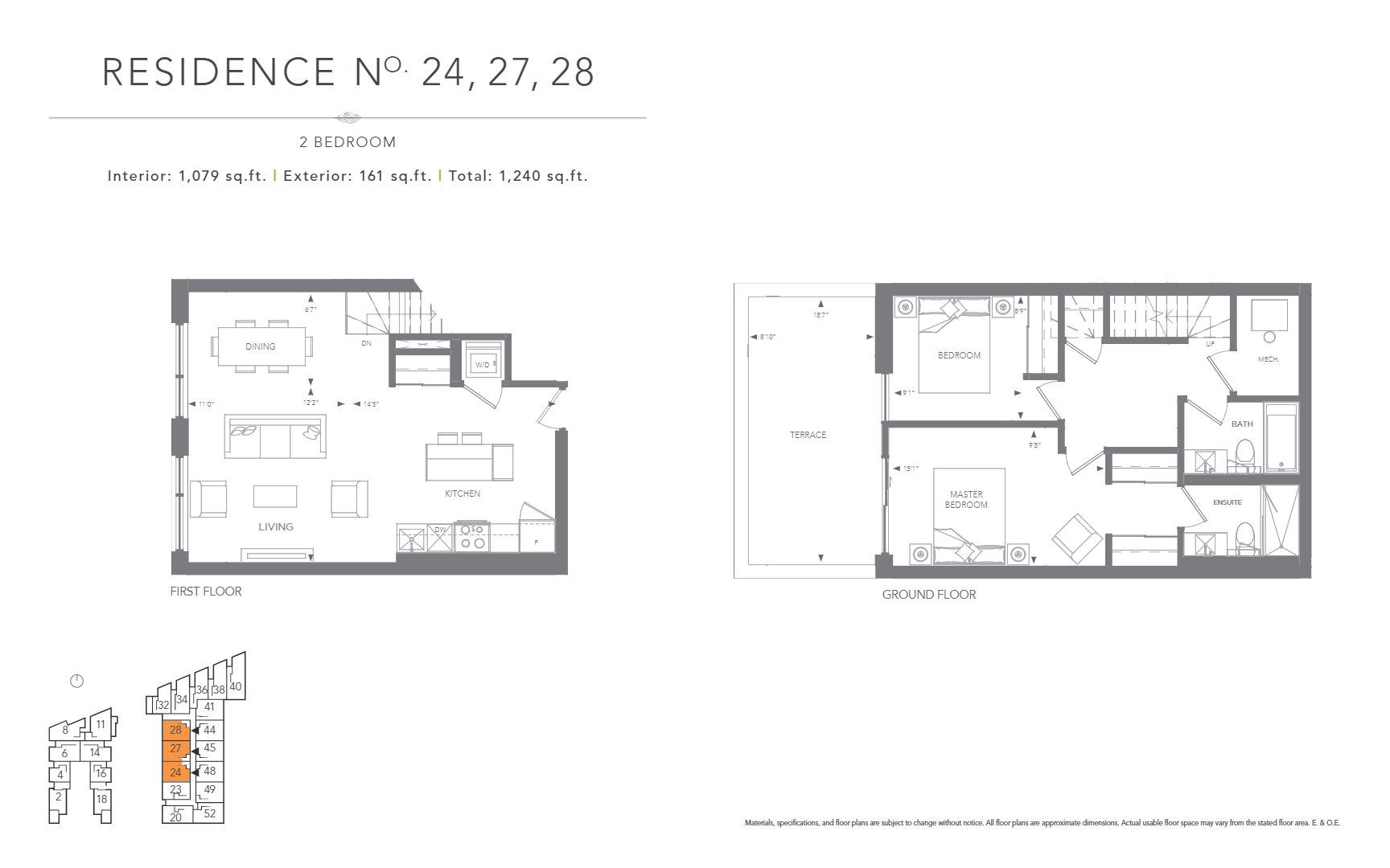 Floor plan of No. 24, 27, 28