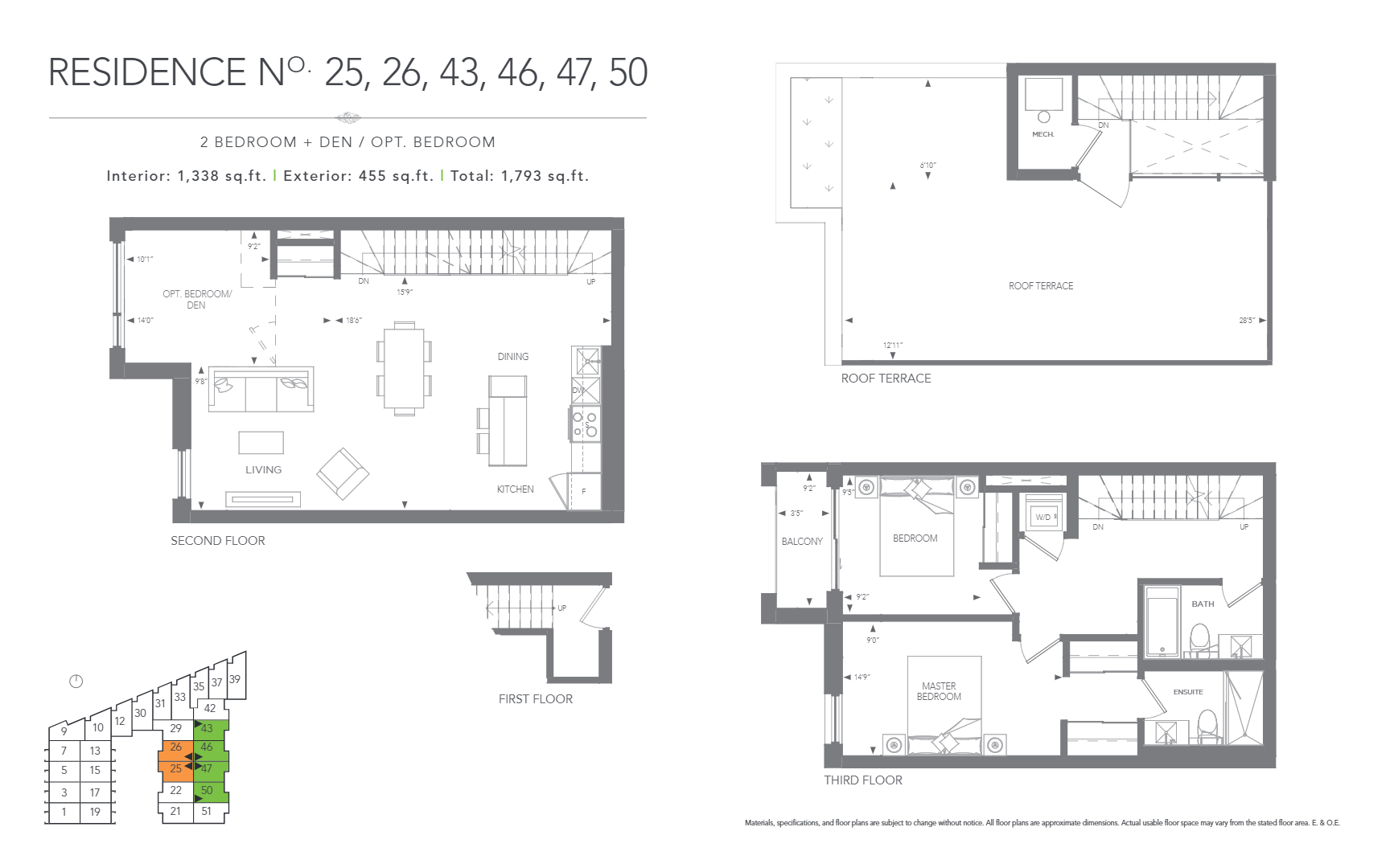 Floor plan of No. 25, 26, 43, 46, 47, 50