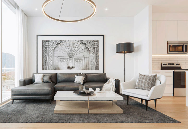 The Arthur Cityscape Condos Interior Living Room View