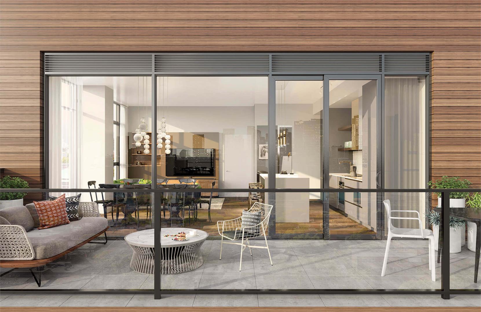Exterior photo of The Poet Condos
