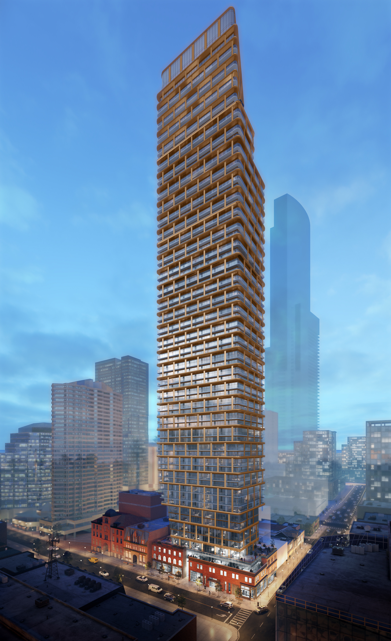 Looking northwest to 8 Elm, designed by IBI Group for Reserve Properties and Capital Developments