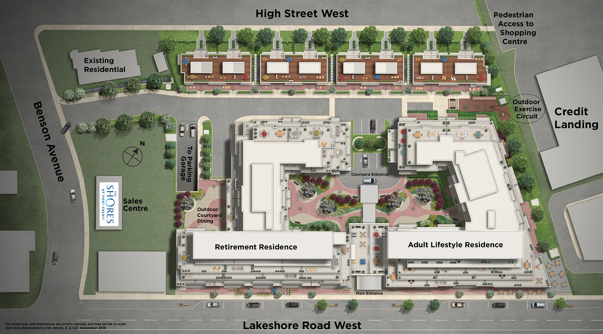 Master plan of The Shores of Port Credit, image by Verve Senior Living