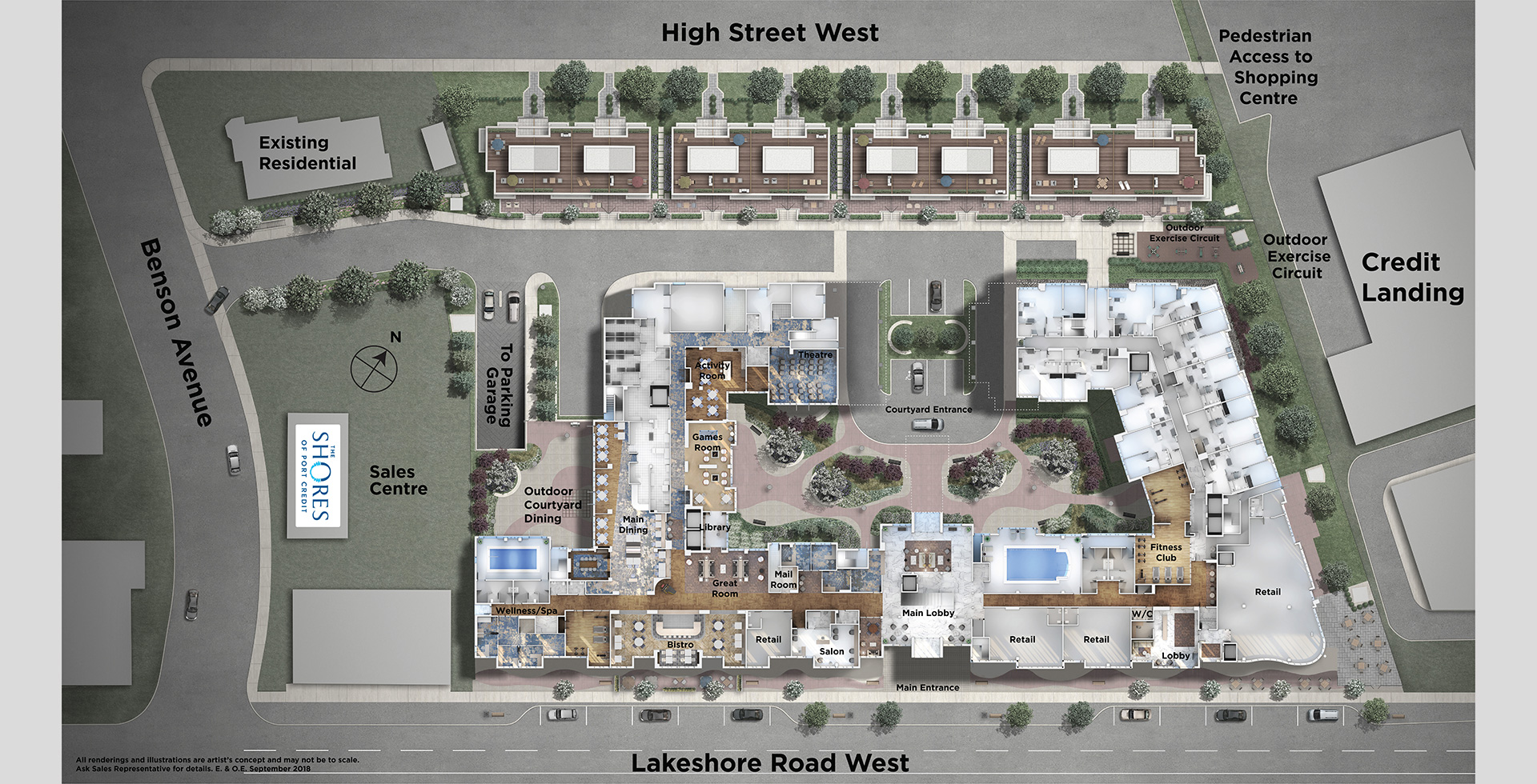Master plan of The Shores of Port Credit, image by Verve Senior Living