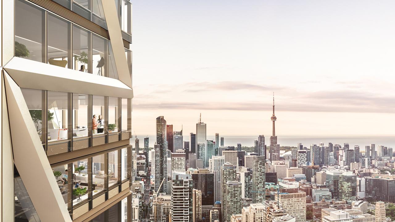 Looking west to The One, 94-storey version by Foster + Partners and Core Architects for Mizrahi Developments