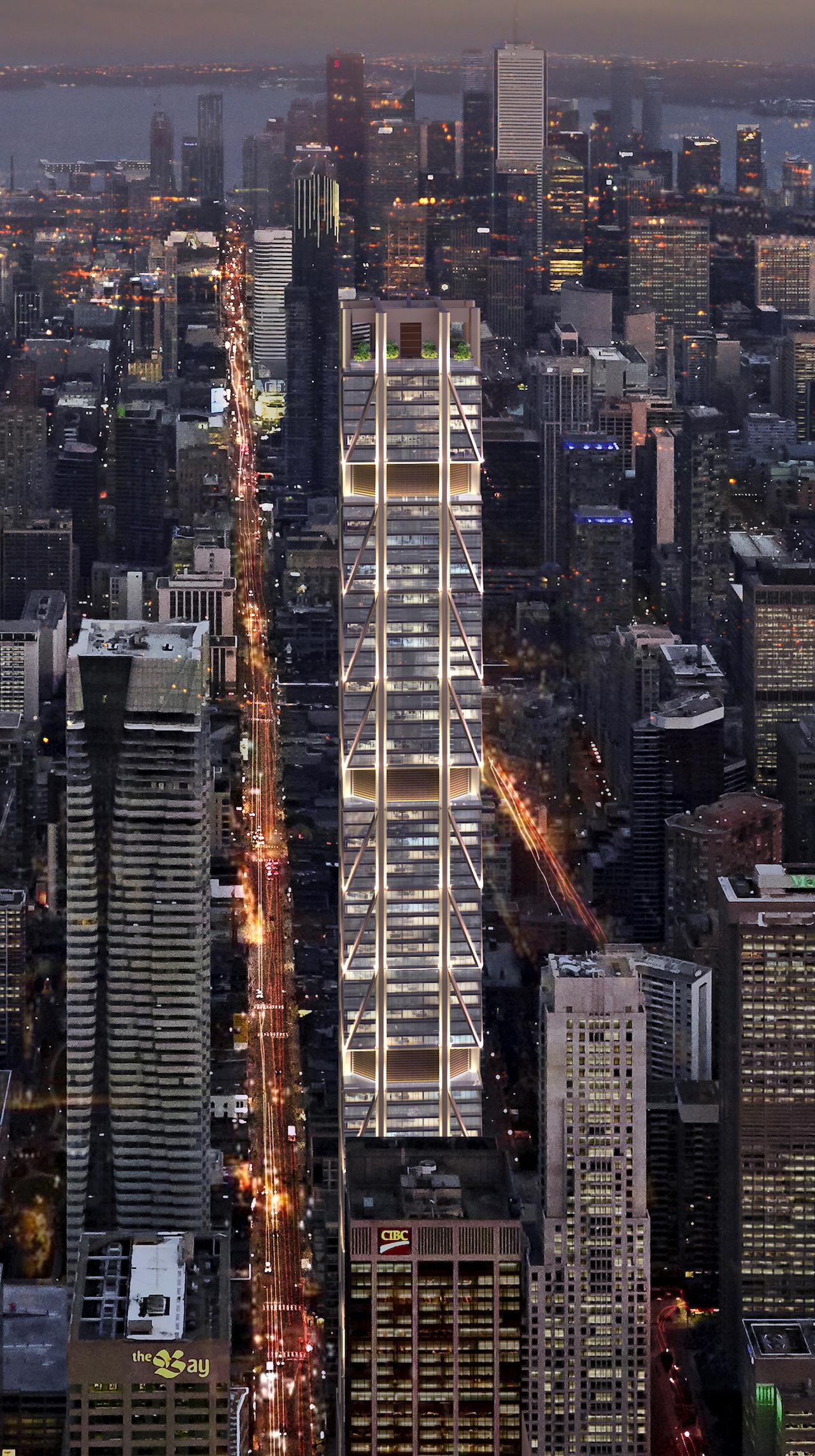 Looking west to The One, 94-storey version by Foster + Partners and Core Architects for Mizrahi Developments