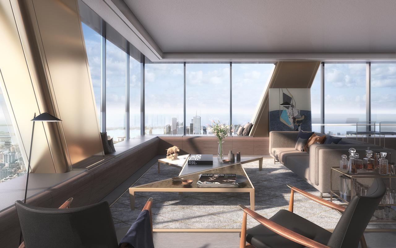 Looking west to The One, 94-storey version by Foster + Partners and Core Architects for Mizrahi Developments