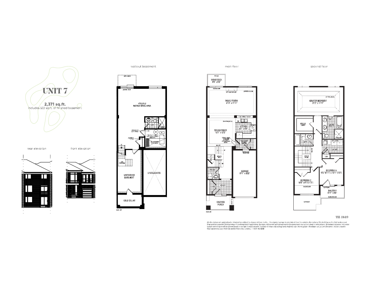 Floor plan of TH-1849 - Unit 7