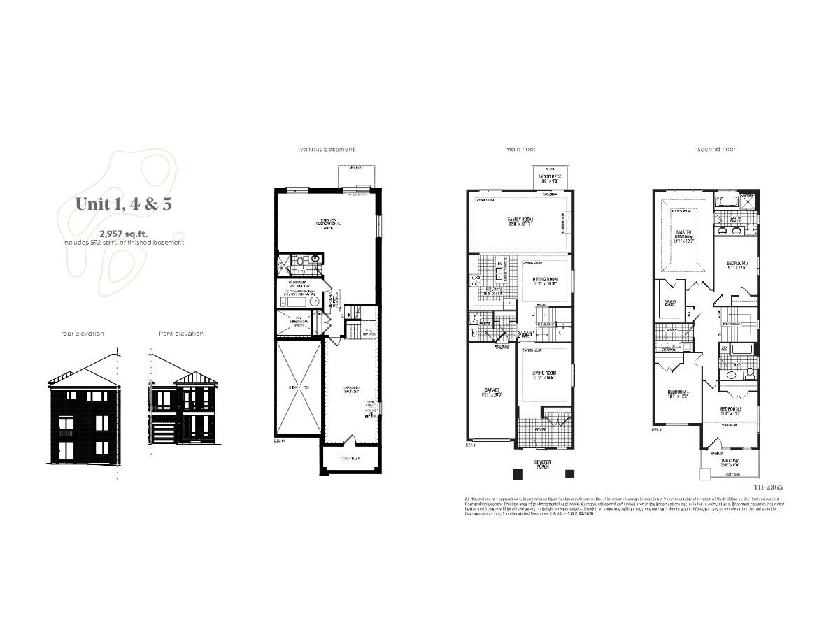 Floor plan of TH-2365 (end) - Unit 1|4|5