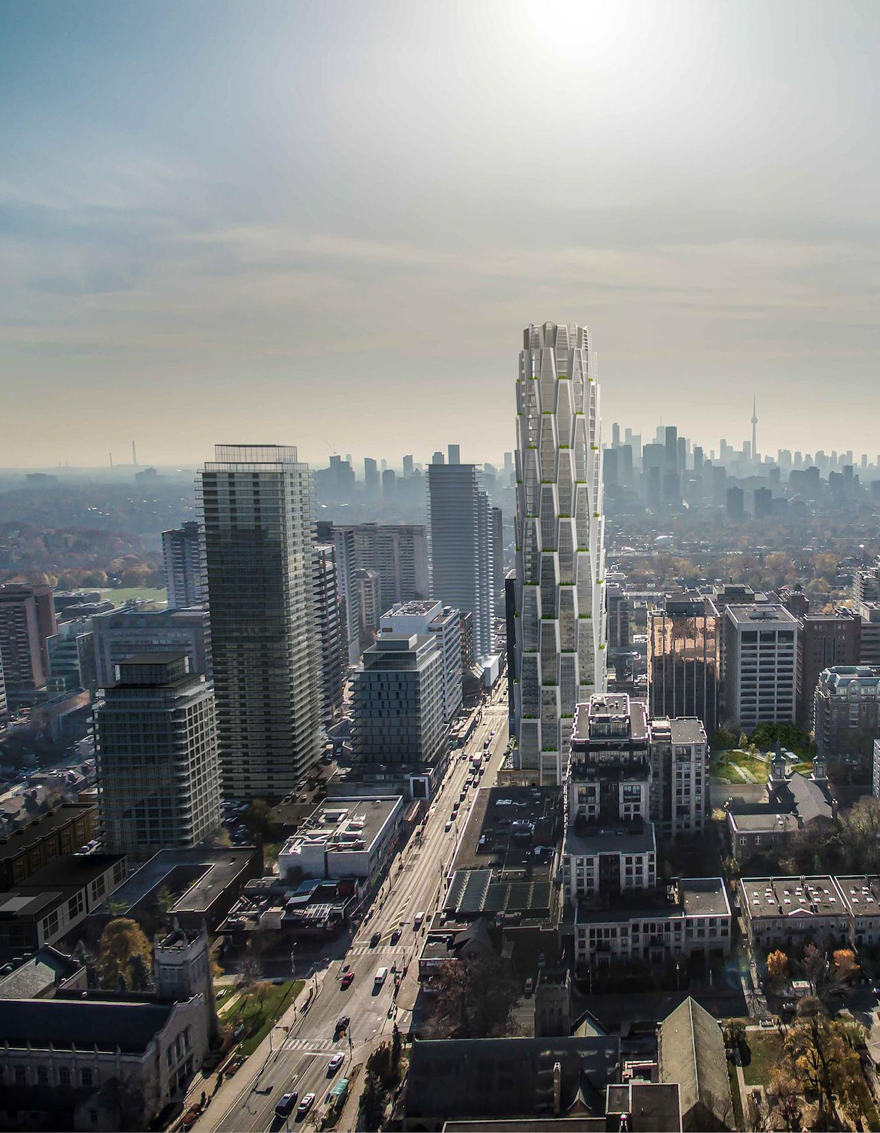 Looking south toward One Delisle, designed by Studio Gang Architects for Slate Asset Management
