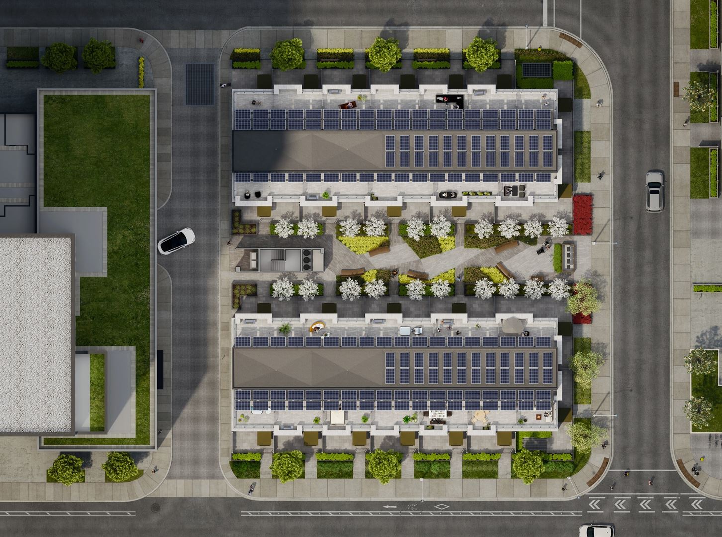 Construction photo of Field House Towns